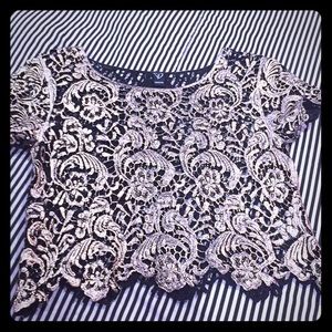 Windsor gold lace-like crop top